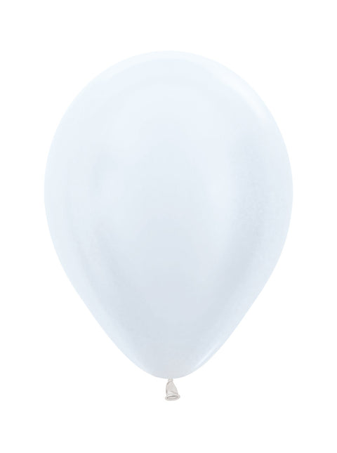 Globos Blanco Perla 25cm 100pcs