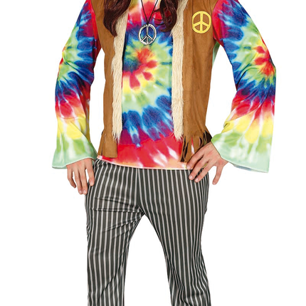 Disfraz de hippie de color para hombre