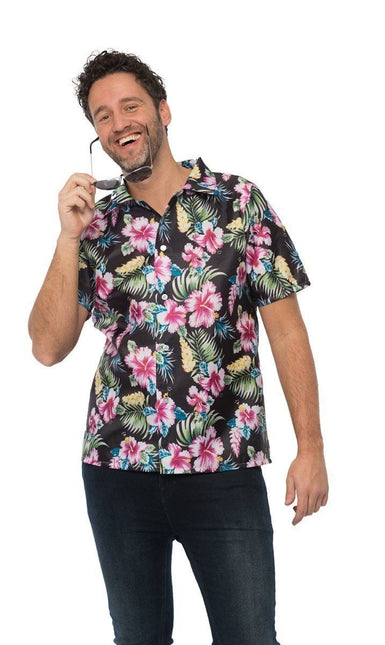Camisa Hawaiana Negra