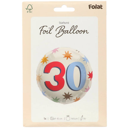 30 Años Globo de Helio Vacío 45cm