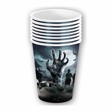 Vasos de Halloween Cementerio 355ml 6uds.