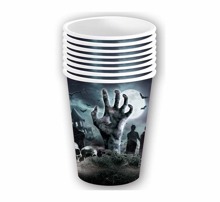 Vasos de Halloween Cementerio 355ml 6uds.