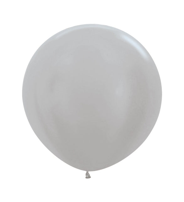 Globos Plata 61cm 10pcs