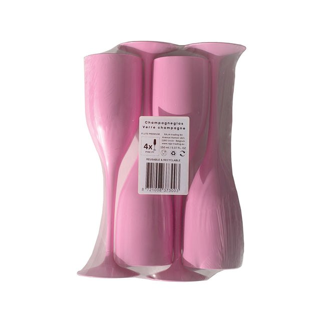 Copas de Champán Rosa Reutilizables 150ml 4pcs