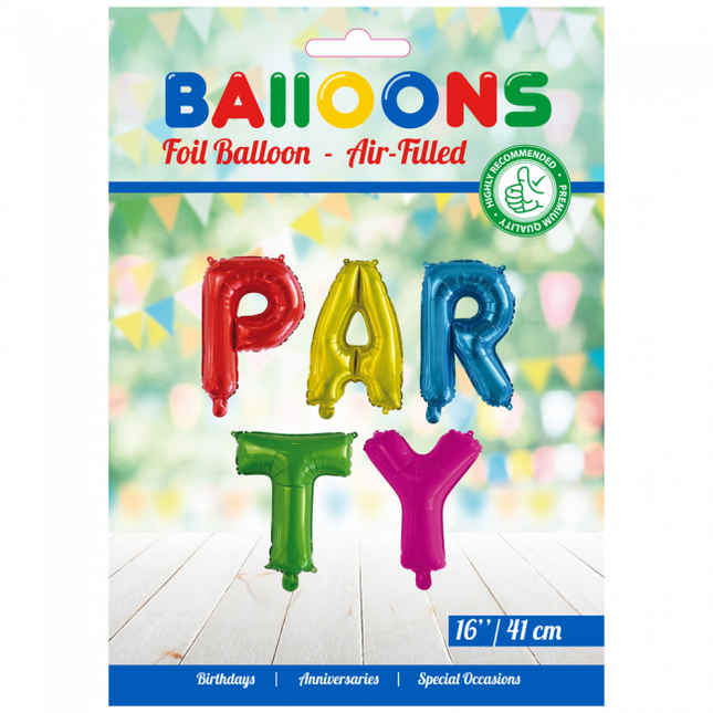 Globos Letra Set Fiesta Color 41cm