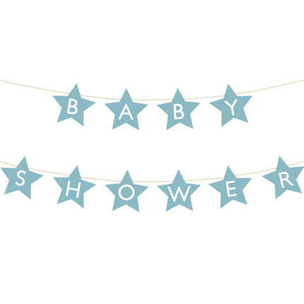 Guirnalda Azul Baby Shower Estrellas 3m