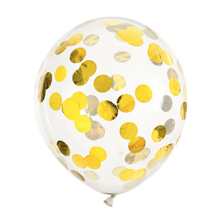 Globos Confeti Oro Deluxe 30cm 6pcs