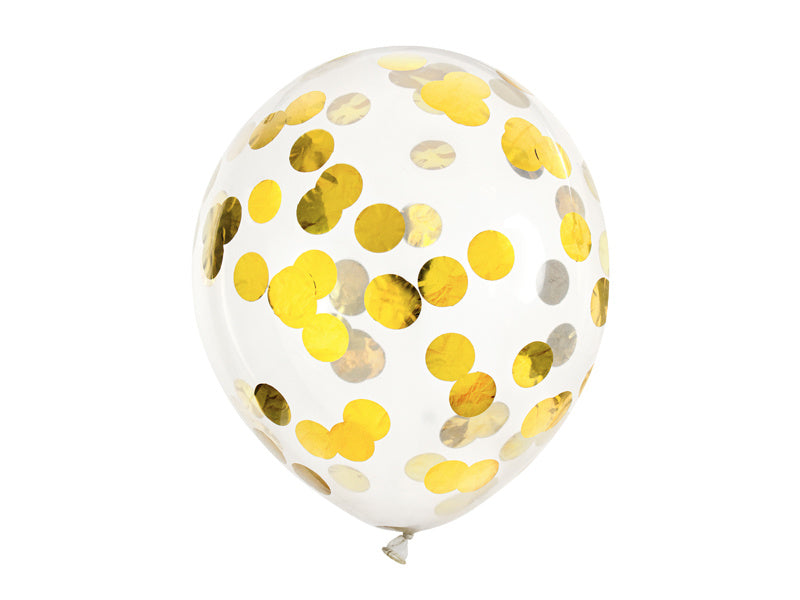 Globos Confeti Oro Deluxe 30cm 6pcs