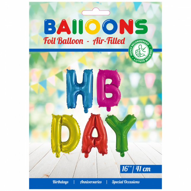 Globos Letra Set Hbday Color 41cm