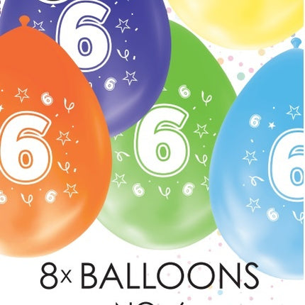 Globos de Colores 6 Años 30cm 8pcs