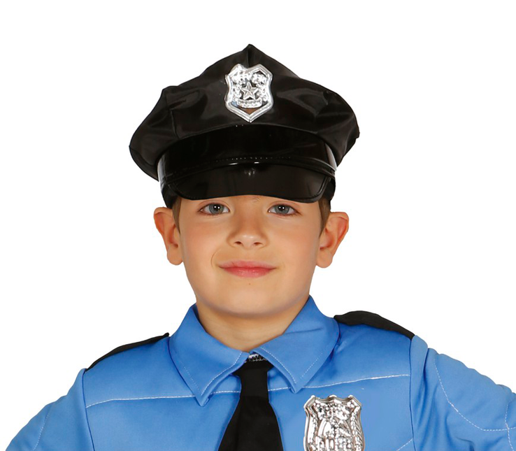 Gorra de Policía Infantil Negra