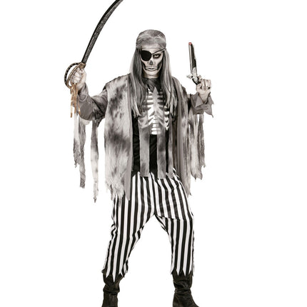 Disfraz de Halloween Negro Blanco Hombre Fantasma Pirata