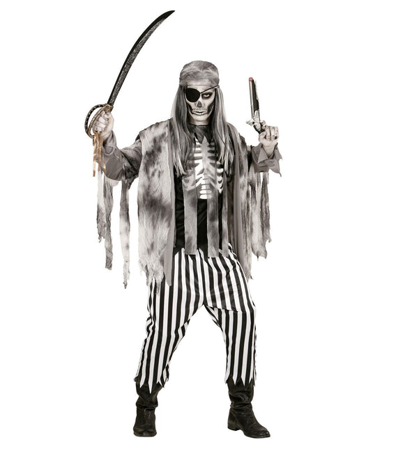 Disfraz de Halloween Negro Blanco Hombre Fantasma Pirata