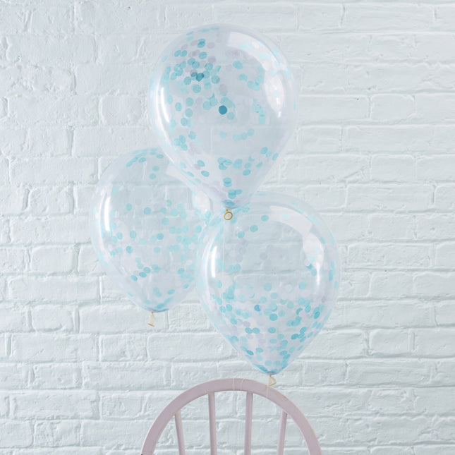 Globos Confeti Azul 30cm 5pcs