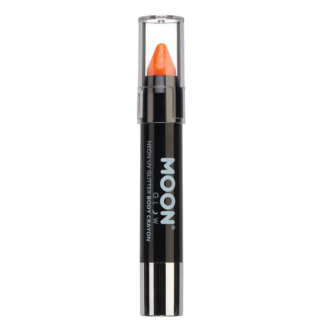 Moon Glow Neon UV Glitter Body Crayons Naranja 3.2g