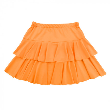 Minifalda naranja volantes