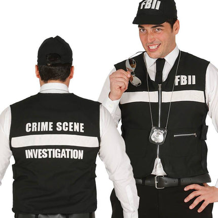 Chaleco y gorra del FBI