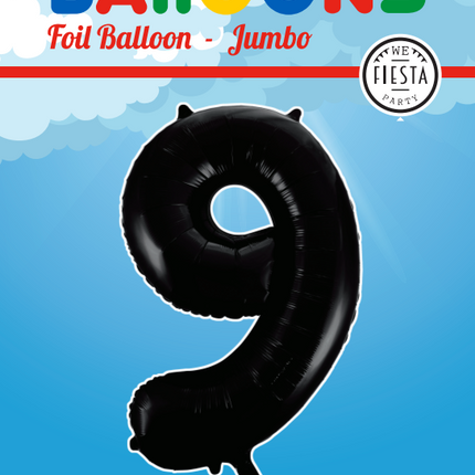 Globo Foil Figura 9 Negro XL 86cm vacío