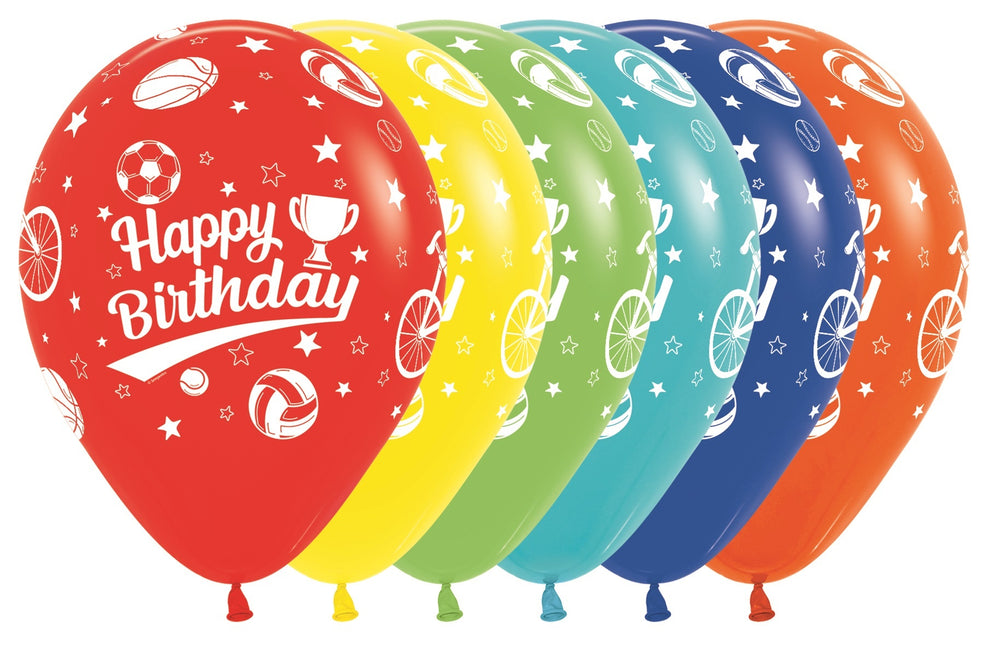 Globos Happy Birthday Sport 30cm 25pcs