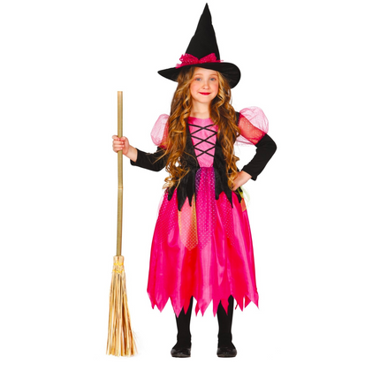 Disfraz de Bruja de Halloween Infantil Rosa