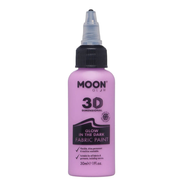 Moon Glow Pintura para Tela que Brilla en la Oscuridad Morado 30ml