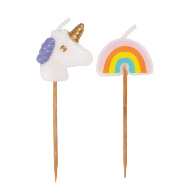 Set de Velas Unicornio 8cm 6pcs