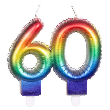 Vela Arco Iris 60 Años 8cm