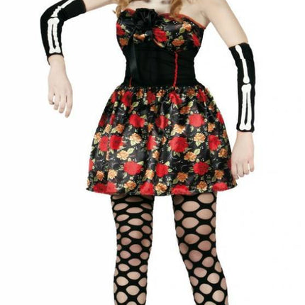 Disfraz Halloween Mujer Vestido Esqueleto Día De Los Muertos