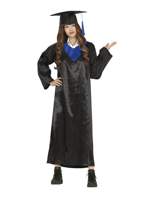 Vestido de Graduación Negro Azul Señoras