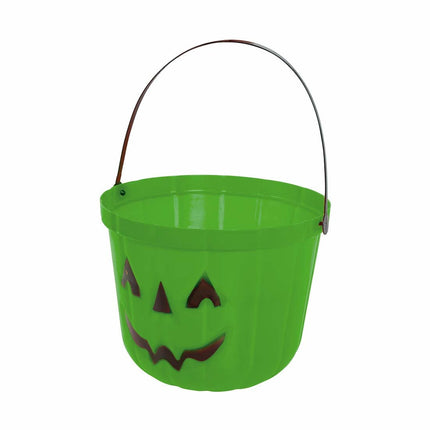 Cubo de caramelos de Halloween verde Calabaza 20cm