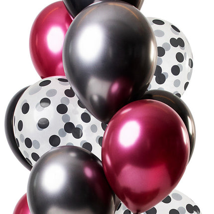 Juego Globos Negros 30cm 12pcs