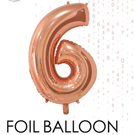 Globo foil Figura 6 Oro Rosa 66cm