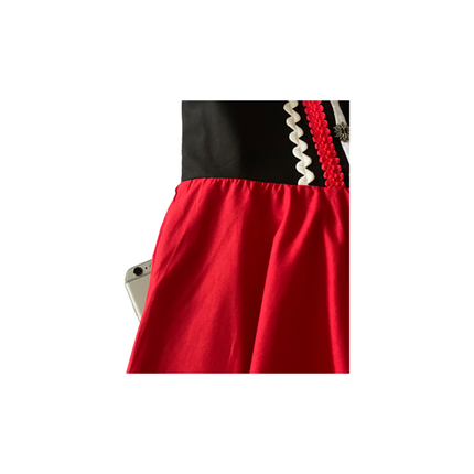 Oktoberfest Vestido Dirndl Oktoberfest Rojo Blanco Señoras 2 Piezas