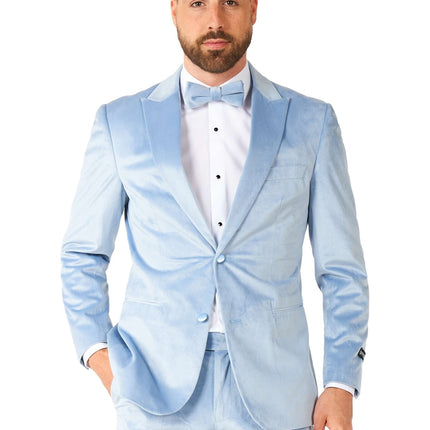 Esmoquin de terciopelo azul claro para hombre <tc>OppoSuits</tc>