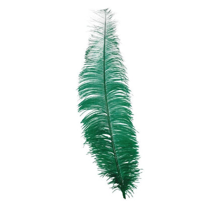 Plumas de avestruz verdes 40cm 12uds.