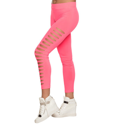 Legging Agujeros Rosa Neón L-XL