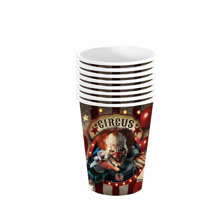 Vasos de Halloween Payaso 240ml 6pcs