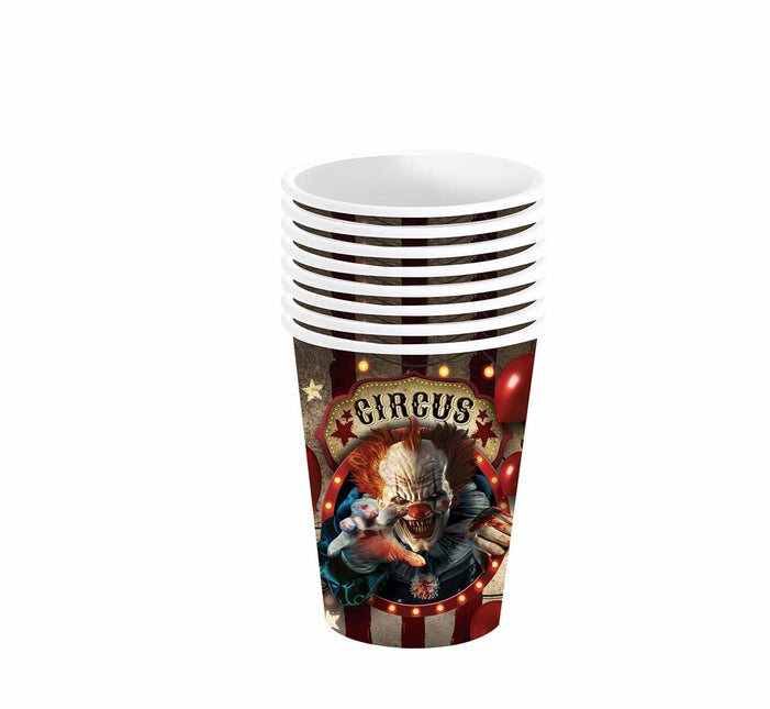 Vasos de Halloween Payaso 240ml 6pcs