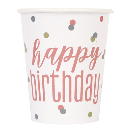 Tazas Feliz Cumpleaños 266ml 8pcs