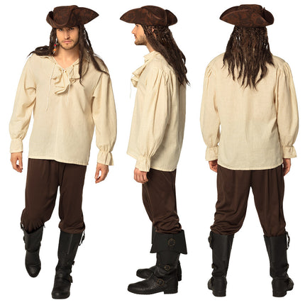 Blusa Pirata Hombre Beige