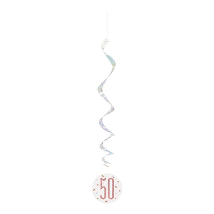 Decoración Colgante 50 Años Oro Rosa 81cm 6pcs