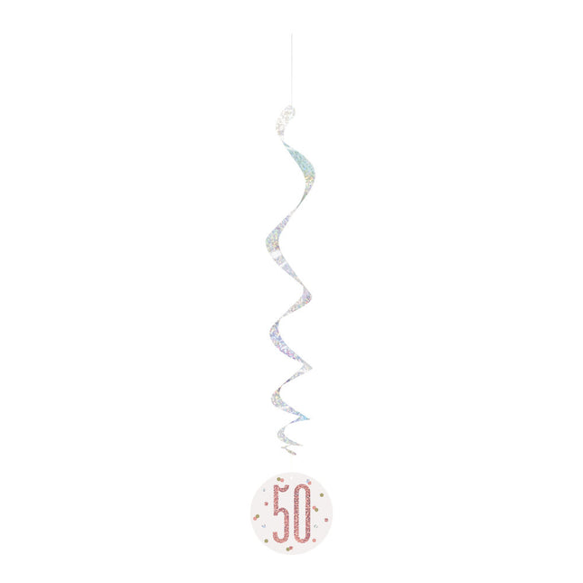 Decoración Colgante 50 Años Oro Rosa 81cm 6pcs