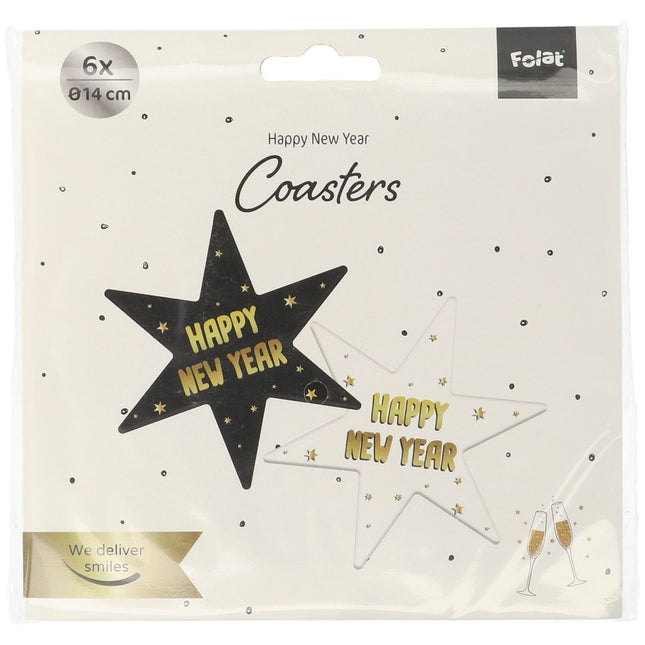 Posavasos Nochevieja Estrellas 14cm 6pcs