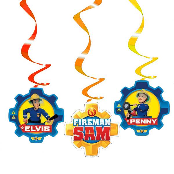 Set de 6 piezas de decoración colgante Fireman Sam