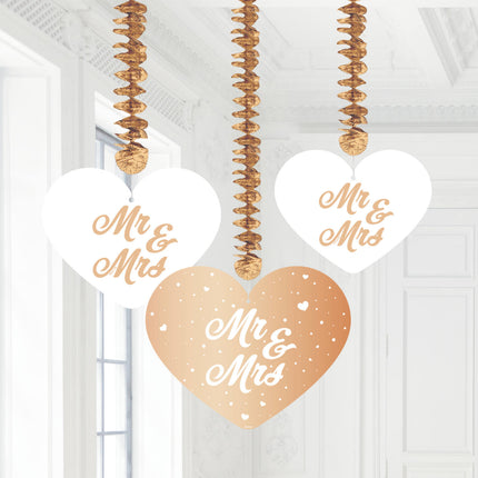 Mr, & Mrs, Decoración colgante 70cm 3pcs