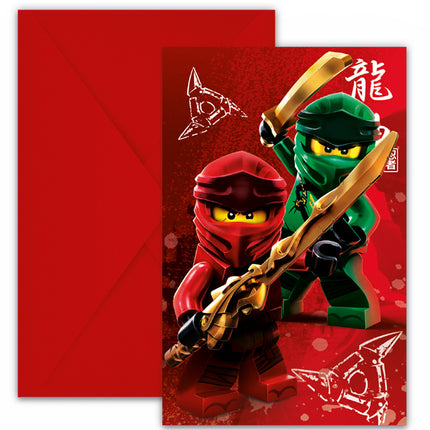 Lego Ninjago Invitaciones 4pcs