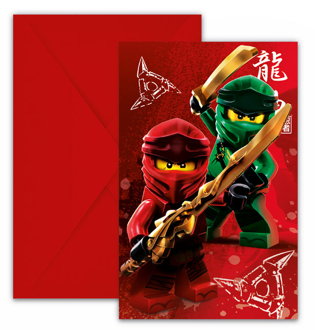 Lego Ninjago Invitaciones 4pcs