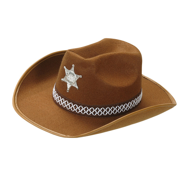 Sombrero Vaquero Sheriff Marrón