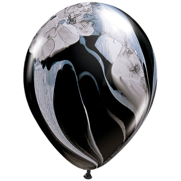 Globos Superagate Blanco y Negro 28cm 25pcs