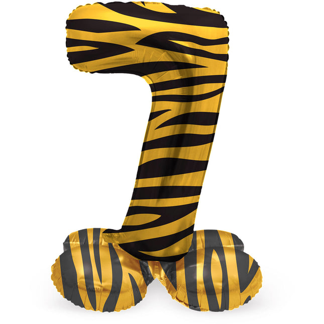Globo Número 7 Años Tigre Con Vacío Estándar 41cm